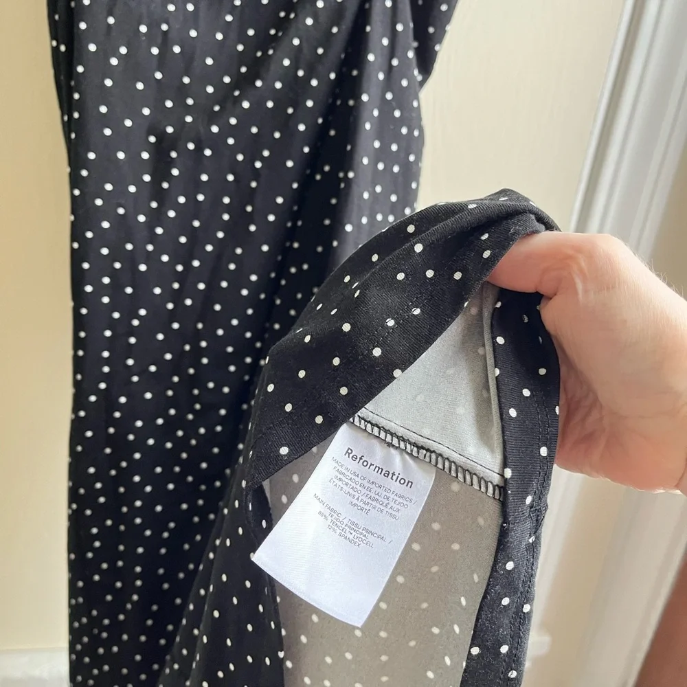 Reformation Suvi knit polka dot dress midi Selene - Picture 8 of 8